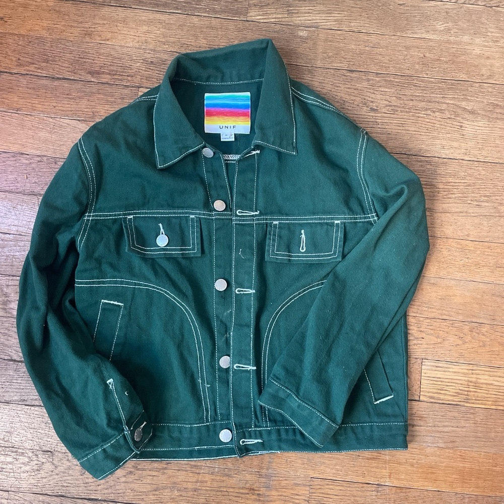 UNIF Forest Green Denim Jacket